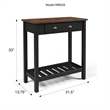 Solid Pine Farmhouse Console Table with Drawer in Harvest Black and Brown