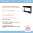 Solid Pine Farmhouse Console Table in Harvest Black and Brown