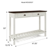 Solid Pine Farmhouse Console Table in Harvest White and Brown