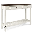 Solid Pine Farmhouse Console Table in Harvest White and Brown