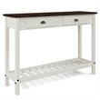 Solid Pine Farmhouse Console Table in Harvest White and Brown