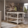 Solid Pine Farmhouse Kitchen Island/Prep Table in Harvest White and Brown