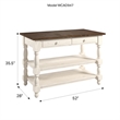 Solid Pine Farmhouse Kitchen Island/Prep Table in Harvest White and Brown