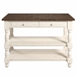 Solid Pine Farmhouse Kitchen Island/Prep Table in Harvest White and Brown