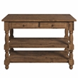 Solid Pine Farmhouse Kitchen Island/Prep Table in Harvest Brown
