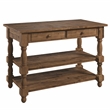 Solid Pine Farmhouse Kitchen Island/Prep Table in Harvest Brown
