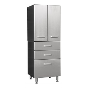 Tuff Stor 23.5&quot 2-door Wood Garage Base Cabinet with 3 Drawers in Black/Silver