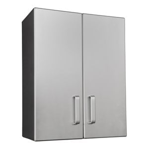 Tuff Stor 2-door Contemporary Wood Overhead Cabinet in Silver/Black