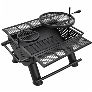 Outdoor Leisure Products Cascade Cauldron Black Steel Wood Burning Fire Pit & Grill