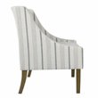 HomePop Traditional Wood and Fabric Stripe Pattern Swoop Accent Chair in Blue