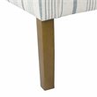 HomePop Traditional Wood and Fabric Stripe Pattern Swoop Accent Chair in Blue