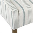 HomePop Traditional Wood and Fabric Stripe Pattern Swoop Accent Chair in Blue