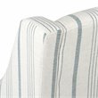 HomePop Traditional Wood and Fabric Stripe Pattern Swoop Accent Chair in Blue