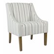 HomePop Traditional Wood and Fabric Stripe Pattern Swoop Accent Chair in Blue