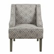 HomePop Traditional Fabric Geometric Swoop Arm Accent Chair in Gray Finish