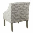 HomePop Traditional Fabric Geometric Swoop Arm Accent Chair in Gray Finish