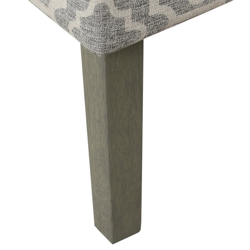 HomePop Traditional Fabric Geometric Swoop Arm Accent Chair in Gray Finish