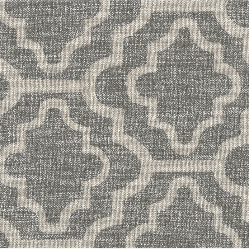 HomePop Traditional Fabric Geometric Swoop Arm Accent Chair in Gray Finish