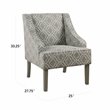 HomePop Traditional Fabric Geometric Swoop Arm Accent Chair in Gray Finish
