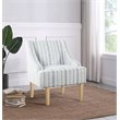 HomePop Traditional Wood & Fabric Stripe Pattern Swoop Accent Chair in Blue