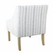 HomePop Traditional Wood & Fabric Stripe Pattern Swoop Accent Chair in Blue
