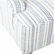 HomePop Traditional Wood & Fabric Stripe Pattern Swoop Accent Chair in Blue