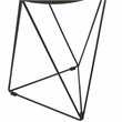 HomePop Triangle Modern Metal Accent Table with Round Mirror Top in Black