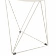 HomePop Triangle Modern Metal Accent Table with Round Mirror Top in White