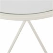 HomePop Triangle Modern Metal Accent Table with Round Mirror Top in White