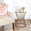 HomePop Modern Metal Accent Table with Round Mirror Top in Gold Finish
