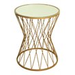 HomePop Modern Metal Accent Table with Round Mirror Top in Gold Finish