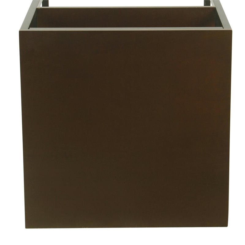 HomePop Square Modern Metal Accent Table with Shelf Storage in Dark Walnut