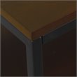 HomePop Square Modern Metal Accent Table with Shelf Storage in Dark Walnut