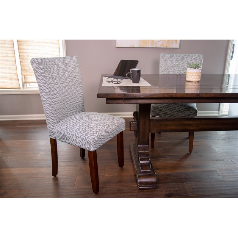 HomePop Traditional Fabric Parsons Chairs in Blue Finish (Set of 2)