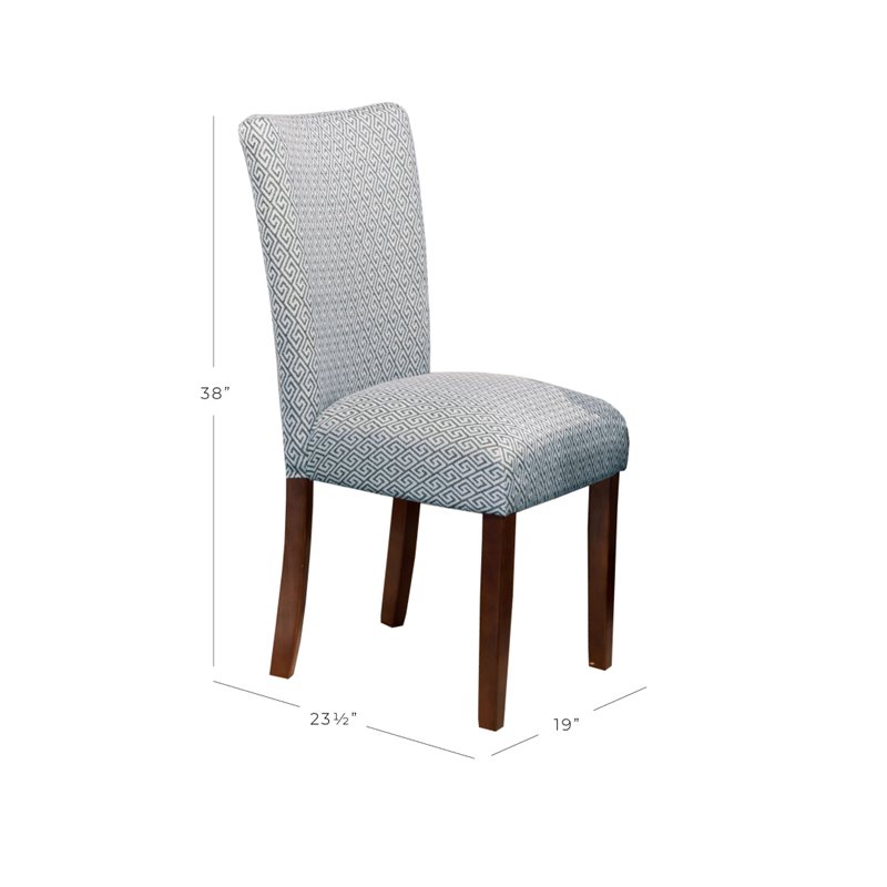 HomePop Traditional Fabric Parsons Chairs in Blue Finish (Set of 2)