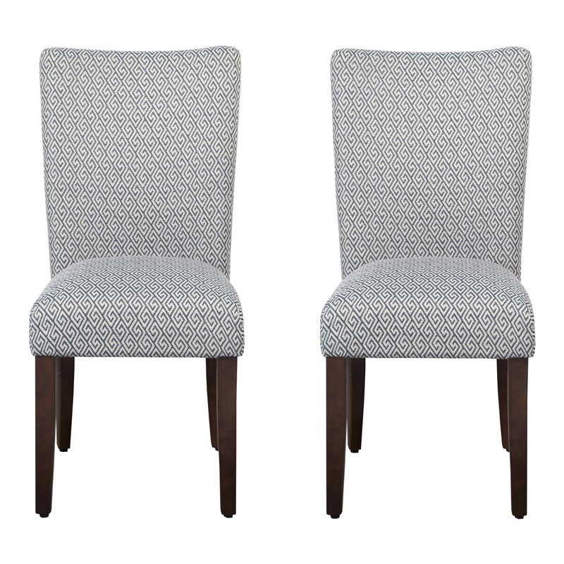 HomePop Traditional Fabric Parsons Chairs in Blue Finish (Set of 2)