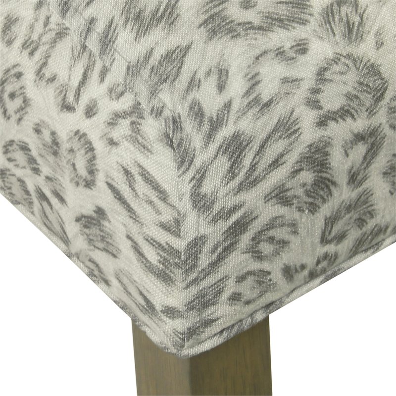 HomePop Fabric Cheetah Pattern Parker Accent Chair with Pillow in Gray