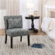HomePop Transitional Fabric Parker Accent Chair with Pillow in Blue