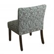 HomePop Transitional Fabric Parker Accent Chair with Pillow in Blue