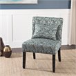 HomePop Transitional Fabric Parker Accent Chair with Pillow in Blue