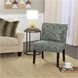 HomePop Transitional Fabric Parker Accent Chair with Pillow in Blue