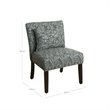 HomePop Transitional Fabric Parker Accent Chair with Pillow in Blue