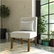 HomePop Transitional Fabric Parker Accent Chair with Pillow in Textured Gray