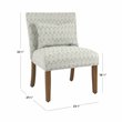 HomePop Transitional Fabric Parker Accent Chair with Pillow in Textured Gray