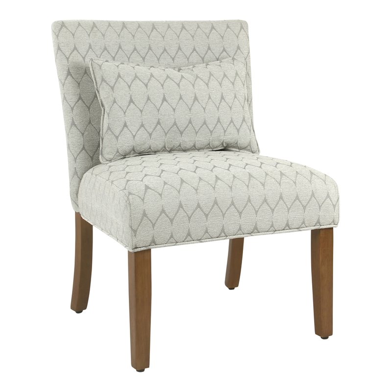 HomePop Transitional Fabric Parker Accent Chair with Pillow in Textured Gray
