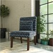HomePop Transitional Fabric Parker Accent Chair with Pillow in Textured Blue