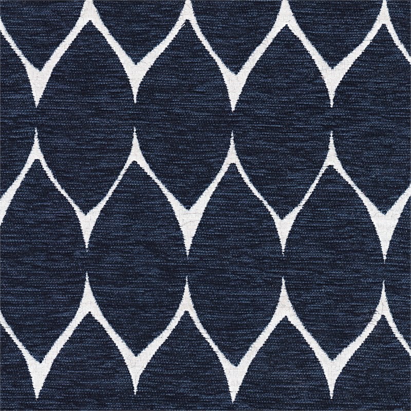 HomePop Transitional Fabric Parker Accent Chair with Pillow in Textured Blue