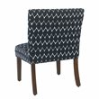 HomePop Transitional Fabric Parker Accent Chair with Pillow in Textured Blue
