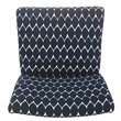 HomePop Transitional Fabric Parker Accent Chair with Pillow in Textured Blue