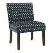 HomePop Transitional Fabric Parker Accent Chair with Pillow in Textured Blue
